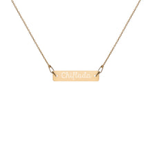 Load image into Gallery viewer, 'Chiflada' Engraved Silver Bar Chain Necklace